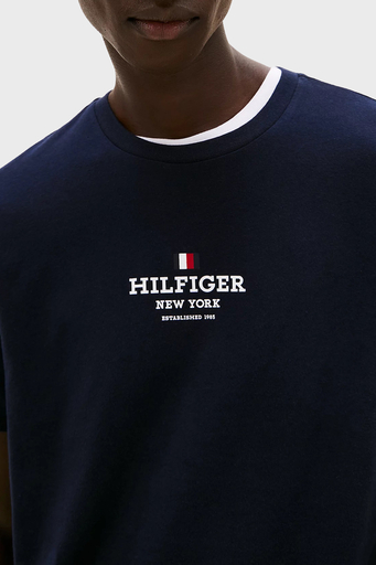 Tommy Hilfiger % 100 Pamuk Regular Fit Bisiklet Yaka Logolu Erkek T Shirt MW0MW38980 DW5 LACİVERT - 4