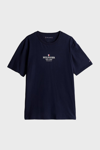 Tommy Hilfiger % 100 Pamuk Regular Fit Bisiklet Yaka Logolu Erkek T Shirt MW0MW38980 DW5 LACİVERT - 5