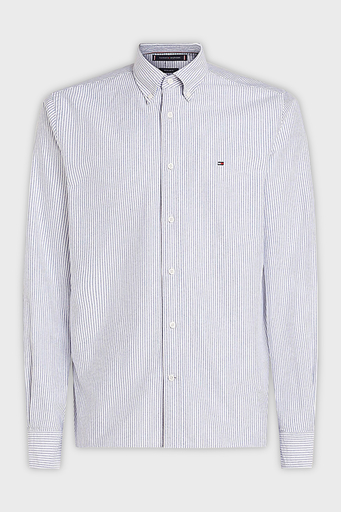 Tommy Hilfiger % 100 Pamuk Regular Fit Çizgili Erkek Gömlek MW0MW36238 0A8 MAVİ - 5
