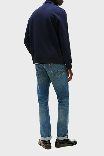 Tommy Hilfiger % 100 Pamuk Regular Fit Dik Yaka Fermuarlı Erkek Sweat MW0MW37468 DW5 LACİVERT - 2