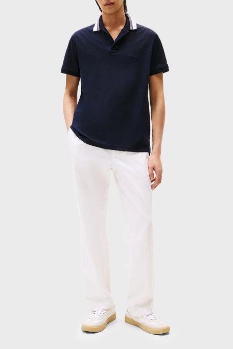 Tommy Hilfiger % 100 Pamuk Regular Fit Düğmeli Çizgili Erkek Polo Yaka T Shirt MW0MW38466 DW5 LACİVERT - 2