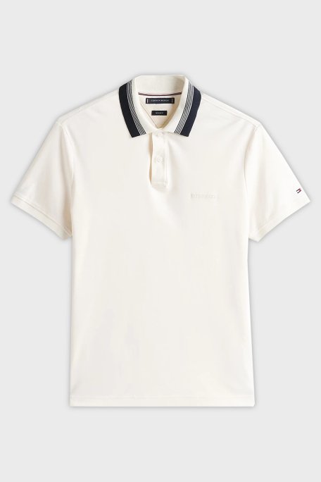 Tommy Hilfiger % 100 Pamuk Regular Fit Düğmeli Çizgili Erkek Polo Yaka T Shirt MW0MW38466 Z00 AÇIK BEJ - 5