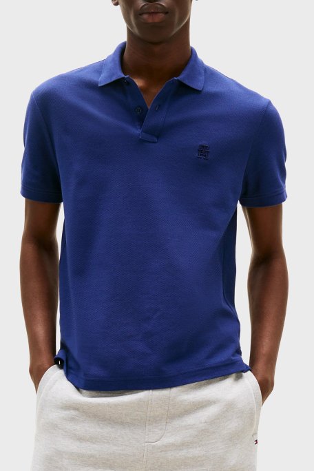 Tommy Hilfiger % 100 Pamuk Regular Fit Düğmeli Erkek Polo Yaka T Shirt MW0MW33167 C7G MAVİ - 1
