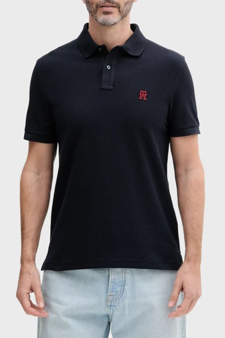 Tommy Hilfiger % 100 Pamuk Regular Fit Düğmeli Erkek Polo Yaka T Shirt MW0MW33167 DW5 LACİVERT - 1