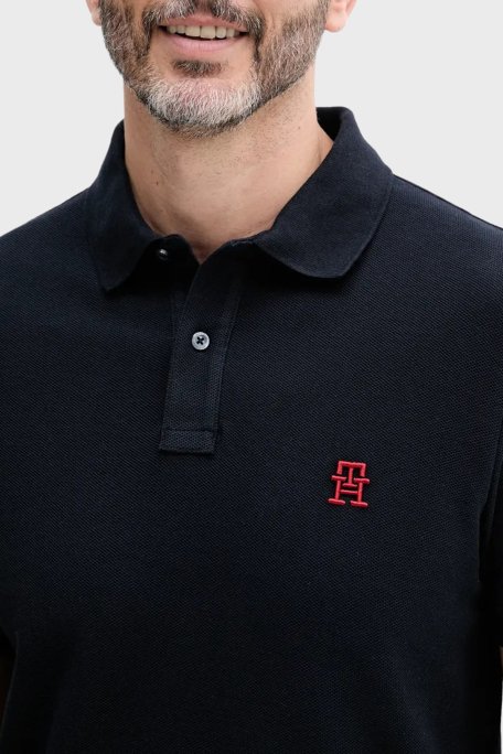 Tommy Hilfiger % 100 Pamuk Regular Fit Düğmeli Erkek Polo Yaka T Shirt MW0MW33167 DW5 LACİVERT - 3