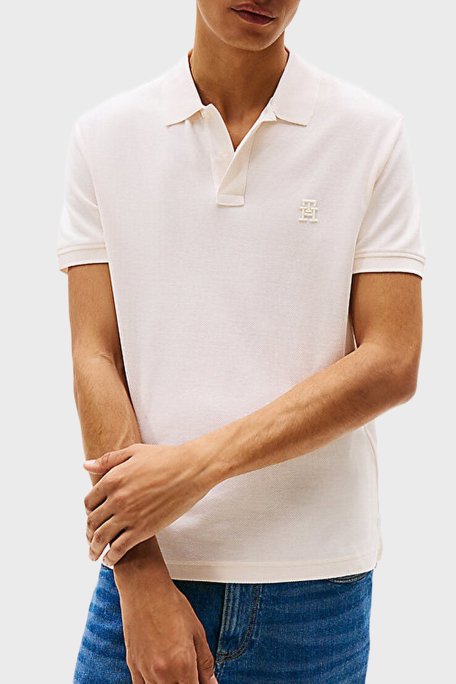 Tommy Hilfiger % 100 Pamuk Regular Fit Düğmeli Erkek Polo Yaka T Shirt MW0MW33167 Z00 AÇIK BEJ - 1