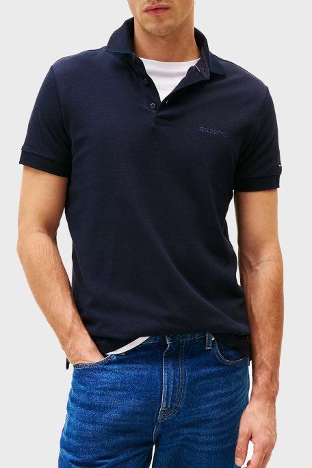 Tommy Hilfiger % 100 Pamuk Regular Fit Düğmeli Erkek Polo Yaka T Shirt MW0MW38456 DW5 LACİVERT - 6