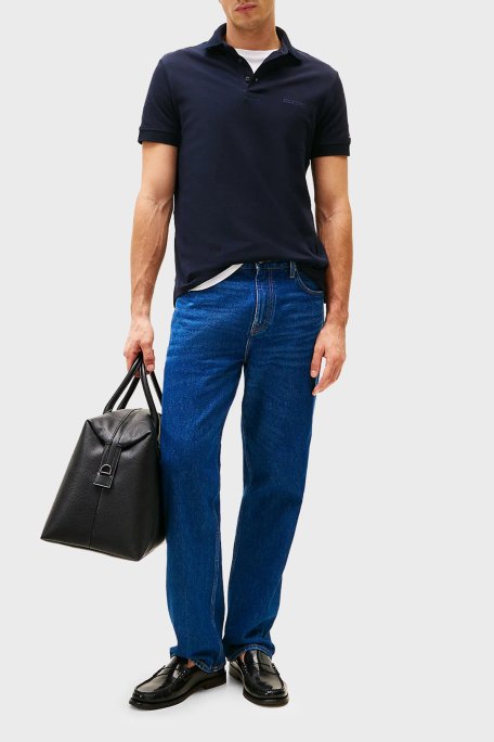 Tommy Hilfiger % 100 Pamuk Regular Fit Düğmeli Erkek Polo Yaka T Shirt MW0MW38456 DW5 LACİVERT - 7