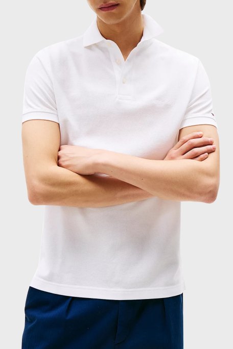 Tommy Hilfiger % 100 Pamuk Regular Fit Düğmeli Erkek Polo Yaka T Shirt MW0MW38456 YBR BEYAZ - 1