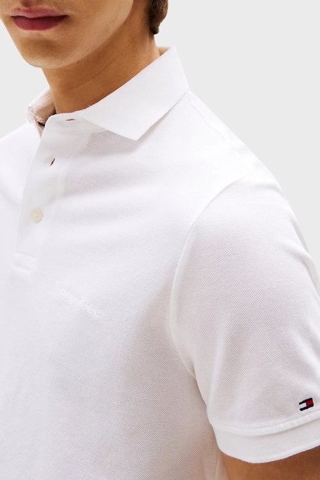 Tommy Hilfiger % 100 Pamuk Regular Fit Düğmeli Erkek Polo Yaka T Shirt MW0MW38456 YBR BEYAZ - 4