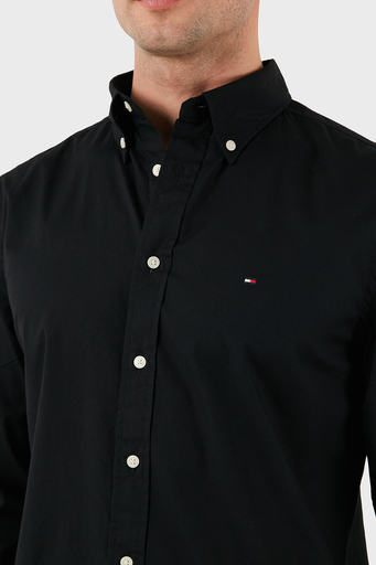 Tommy Hilfiger% 100 Pamuk Regular Fit Düğmeli Yaka Logolu Erkek Gömlek MW0MW39988 BDS SİYAH - 5