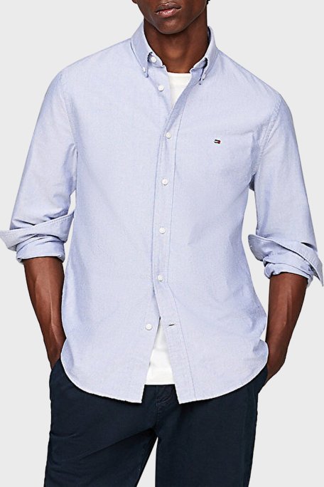 Tommy Hilfiger % 100 Pamuk Regular Fit Erkek Gömlek MW0MW35774 CI0 MAVİ - 1
