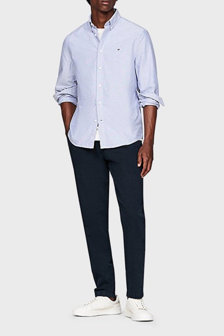 Tommy Hilfiger % 100 Pamuk Regular Fit Erkek Gömlek MW0MW35774 CI0 MAVİ - 2