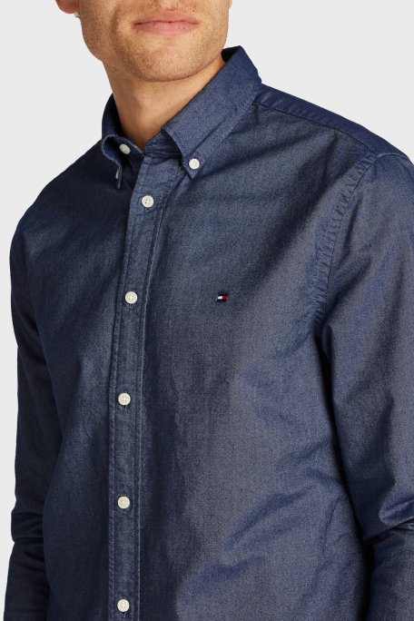 Tommy Hilfiger % 100 Pamuk Regular Fit Erkek Gömlek MW0MW35774 DW5 LACİVERT - 4