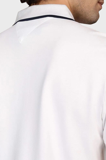Tommy Hilfiger % 100 Pamuk Regular Fit Erkek Polo Yaka T Shirt MW0MW37514 YBR BEYAZ - 5