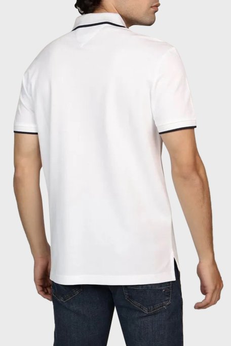 Tommy Hilfiger % 100 Pamuk Regular Fit Erkek Polo Yaka T Shirt MW0MW37514 YBR BEYAZ - 3