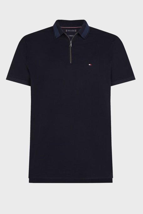 Tommy Hilfiger % 100 Pamuk Regular Fit Fermuarlı Erkek Polo Yaka T Shirt MW0MW38473 DW5 LACİVERT - 6