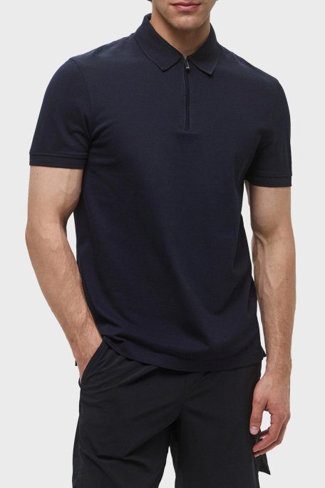 Tommy Hilfiger % 100 Pamuk Regular Fit Fermuarlı Erkek Polo Yaka T Shirt MW0MW38746 DW5 LACİVERT - 1