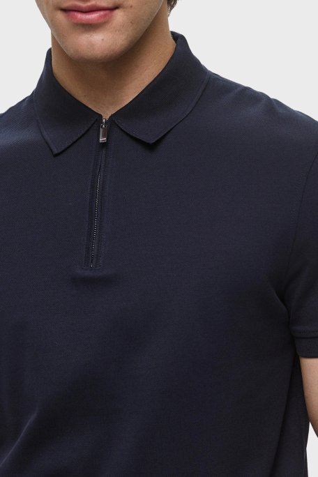 Tommy Hilfiger % 100 Pamuk Regular Fit Fermuarlı Erkek Polo Yaka T Shirt MW0MW38746 DW5 LACİVERT - 3