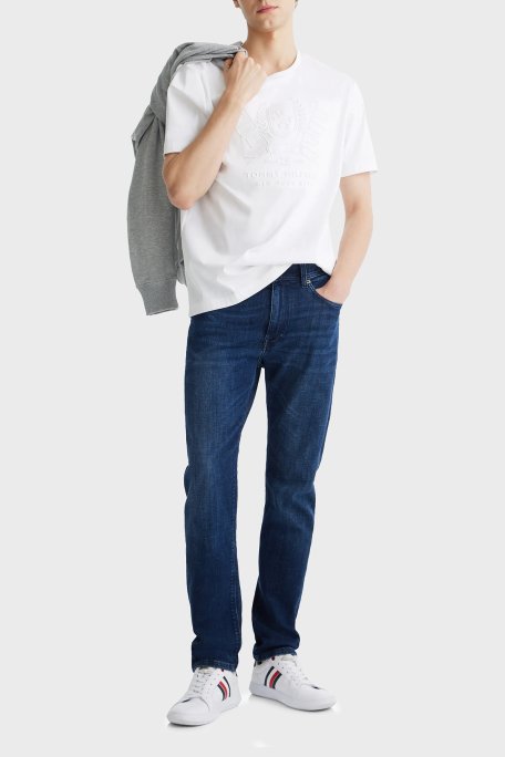 Tommy Hilfiger % 100 Pamuk Regular Fit Kabartma Logolu Erkek T Shirt MW0MW39168 YBR BEYAZ - 2
