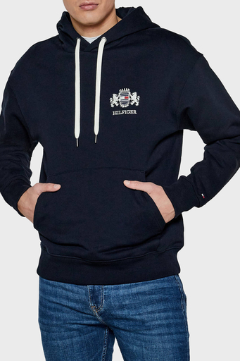 Tommy Hilfiger % 100 Pamuk Regular Fit Kapüşonlu Erkek Sweat MW0MW37462 DW5 LACİVERT - 1