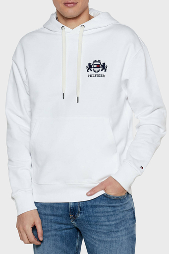 Tommy Hilfiger % 100 Pamuk Regular Fit Kapüşonlu Erkek Sweat MW0MW37462 YBR BEYAZ - 1