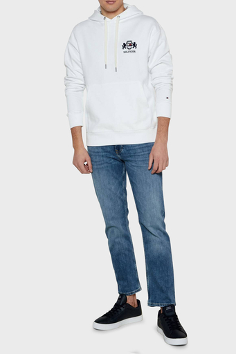 Tommy Hilfiger % 100 Pamuk Regular Fit Kapüşonlu Erkek Sweat MW0MW37462 YBR BEYAZ - 3