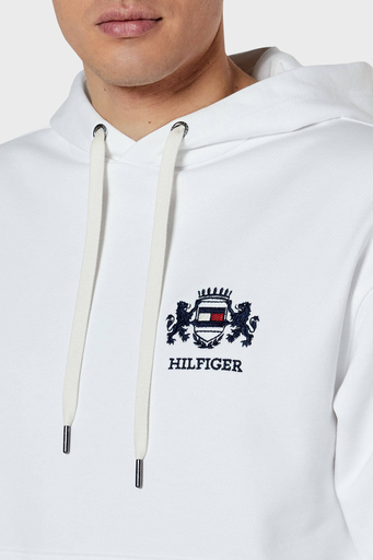 Tommy Hilfiger % 100 Pamuk Regular Fit Kapüşonlu Erkek Sweat MW0MW37462 YBR BEYAZ - 4