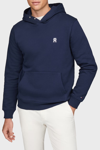 Tommy Hilfiger % 100 Pamuk Regular Fit Kapüşonlu Erkek Sweat MW0MW37469 DAF LACİVERT - 1