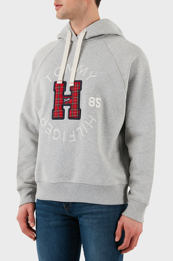 Tommy Hilfiger % 100 Pamuk Regular Fit Kapüşonlu Yaka Logolu Erkek Sweat DM0DM21259 P01 GRİ - 3