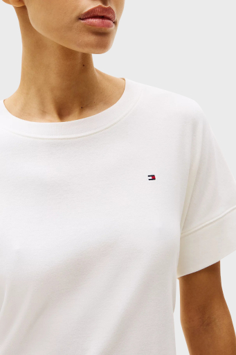 Tommy Hilfiger % 100 Pamuk Regular Fit Mini Boy Yuvarlak Yaka Bayan Elbise WW0WW45520 YBL BEYAZ - 4