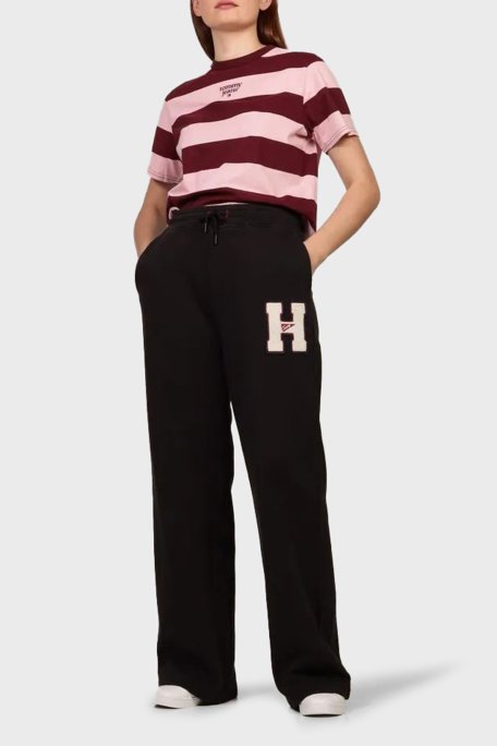 Tommy Hilfiger % 100 Pamuk Regular Fit Normal Bel Geniş Paça Jogger Bayan Pantolon DW0DW20558 BDS SİYAH - 2