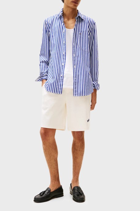 Tommy Hilfiger % 100 Pamuk Regular Fit Uzun Kollu Çizgili Erkek Gömlek MW0MW39451 0A4 BEYAZ-MAVİ - 2