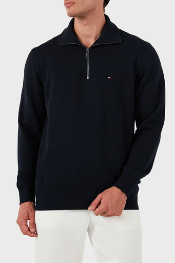 Tommy Hilfiger % 100 Pamuk Regular Fit Yarım Fermuarlı Dik Yaka Erkek Sweat MW0MW37238 DW5 LACİVERT - 4