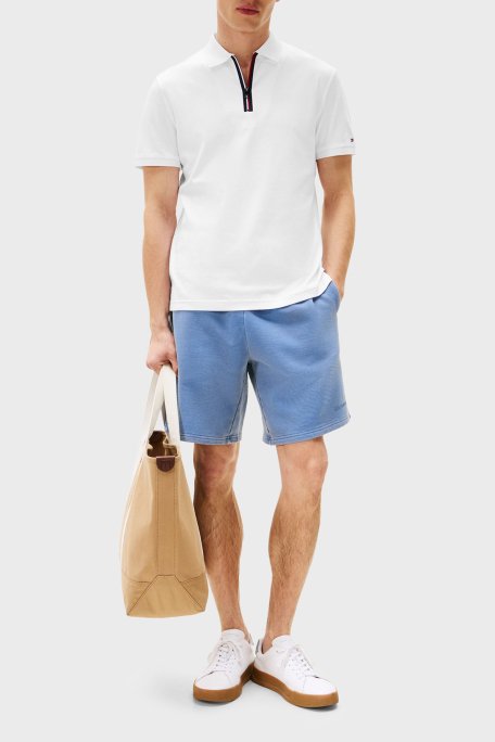 Tommy Hilfiger % 100 Pamuk Regular Fit Yarım Fermuarlı Erkek Polo Yaka T Shirt MW0MW39552 YBR BEYAZ - 2