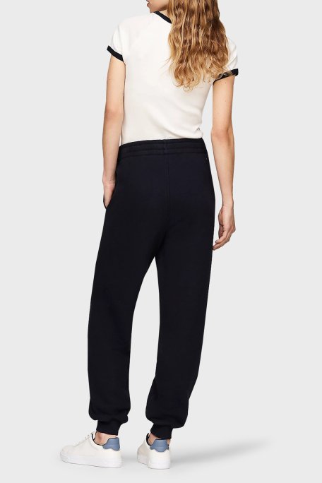 Tommy Hilfiger % 100 Pamuk Regular Fit Yüksek Bel Lastikli Paça Jogger Bayan Pantolon WW0WW42883 DW5 LACİVERT - 2