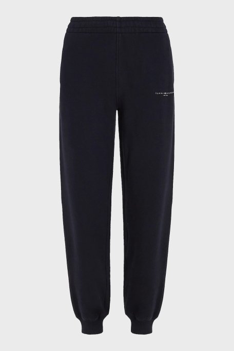 Tommy Hilfiger % 100 Pamuk Regular Fit Yüksek Bel Lastikli Paça Jogger Bayan Pantolon WW0WW42883 DW5 LACİVERT - 5