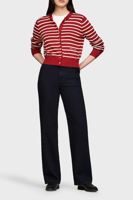 Tommy Hilfiger % 100 Pamuk Relaxed Fit Yüksek Bel Jeans Bayan Kot Pantolon WW0WW42810 1BN LACİVERT - 2
