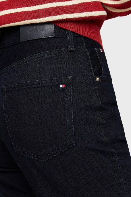 Tommy Hilfiger % 100 Pamuk Relaxed Fit Yüksek Bel Jeans Bayan Kot Pantolon WW0WW42810 1BN LACİVERT - 3