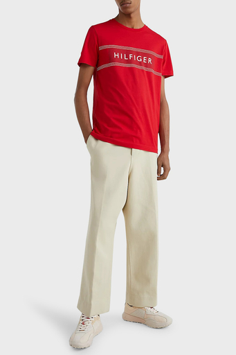 Tommy Hilfiger % 100 Pamuk Slim Fit Bisiklet Yaka Erkek T Shirt MW0MW30035 XLG KIRMIZI - 2