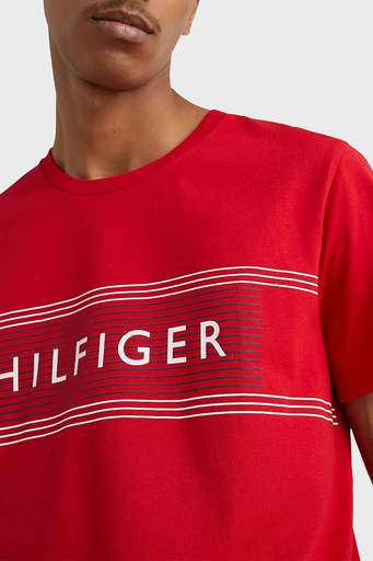 Tommy Hilfiger % 100 Pamuk Slim Fit Bisiklet Yaka Erkek T Shirt MW0MW30035 XLG KIRMIZI - 3
