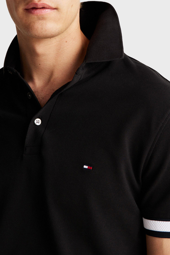 Tommy Hilfiger % 100 Pamuk Slim Fit Erkek Polo Yaka T Shirt MW0MW37518 BDS SİYAH - 4