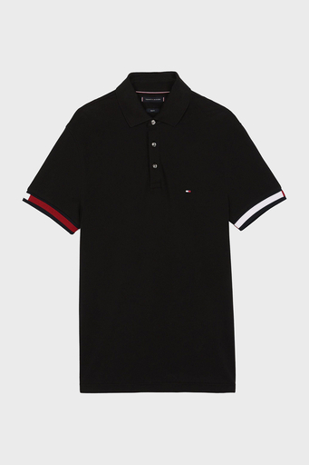 Tommy Hilfiger % 100 Pamuk Slim Fit Erkek Polo Yaka T Shirt MW0MW37518 BDS SİYAH - 5