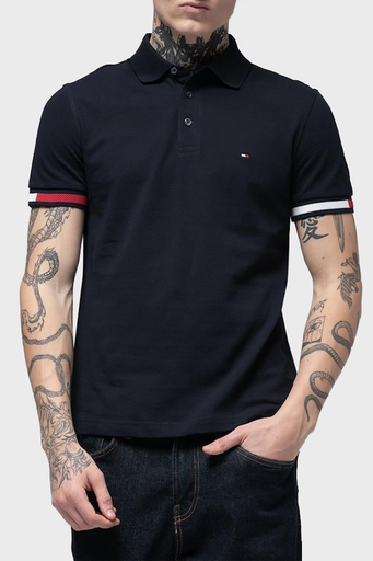 Tommy Hilfiger % 100 Pamuk Slim Fit Erkek Polo Yaka T Shirt MW0MW37518 DW5 LACİVERT - 1
