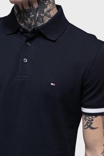 Tommy Hilfiger % 100 Pamuk Slim Fit Erkek Polo Yaka T Shirt MW0MW37518 DW5 LACİVERT - 4