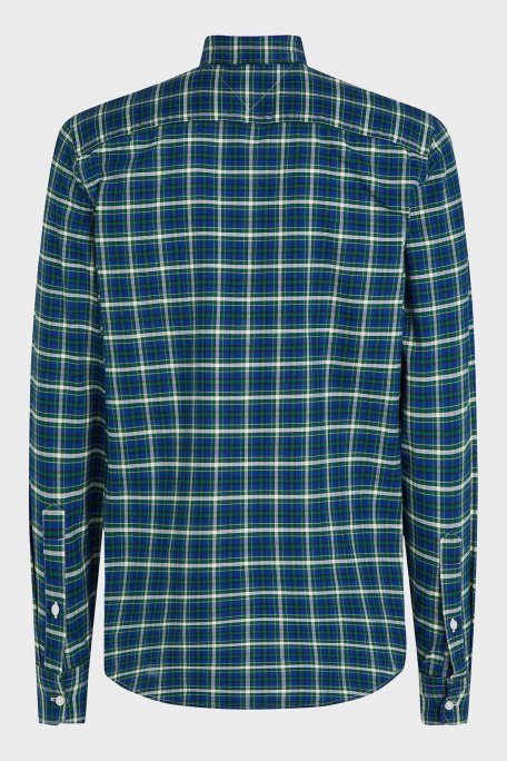 Tommy Hilfiger % 100 Pamuk Slim Fit Kareli Erkek Gömlek MW0MW37567 0H7 KOYU YEŞİL - 5