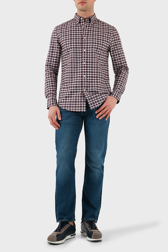 Tommy Hilfiger % 100 Pamuk Slim Fit Kareli Erkek Gömlek MW0MW37567 0KP BORDO - 3