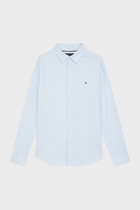 Tommy Hilfiger % 100 Pamuk Slim Fit Uzun Kollu Erkek Gömlek MW0MW38137 C3Q AÇIK MAVİ - 5