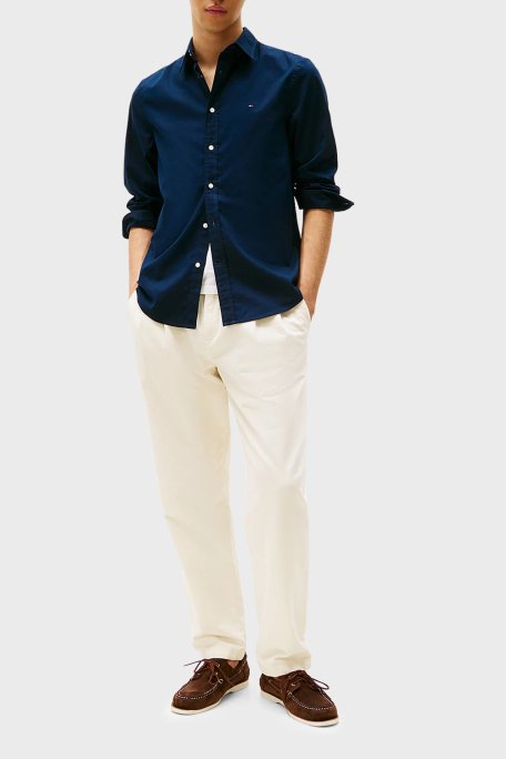 Tommy Hilfiger % 100 Pamuk Slim Fit Uzun Kollu Erkek Gömlek MW0MW38137 DW5 LACİVERT - 2
