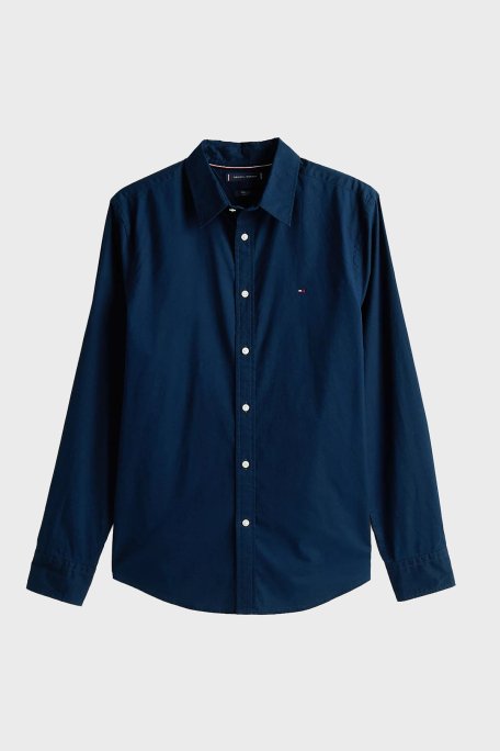 Tommy Hilfiger % 100 Pamuk Slim Fit Uzun Kollu Erkek Gömlek MW0MW38137 DW5 LACİVERT - 5